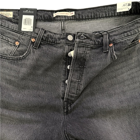 Levi's gray rib cage straight ankle super high rise button fly jeans Sz 16w Nwt - Picture 12 of 13